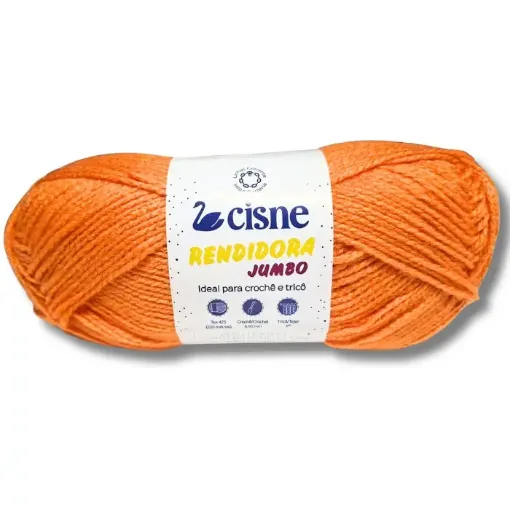 lana 100 acrilica cisne rendidora jumbo tex425 para tejer x100grs color 01901 naranja claro 0