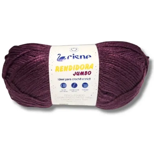 lana 100 acrilica cisne rendidora jumbo tex425 para tejer x100grs color 00312 guinda 0