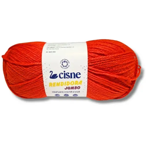 lana 100 acrilica cisne rendidora jumbo tex425 para tejer x100grs color 01463 naranja fuerte 0