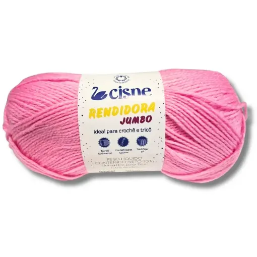 lana 100 acrilica cisne rendidora jumbo tex425 para tejer x100grs color 00267 rosado chicle 0