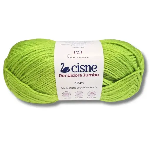 lana 100 acrilica cisne rendidora jumbo tex425 para tejer x100grs color 00229 verde manzana 0