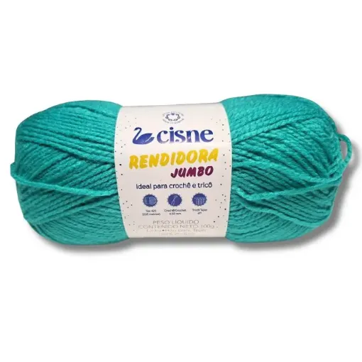 lana 100 acrilica cisne rendidora jumbo tex425 para tejer x100grs color 17030 verde agua marina 0