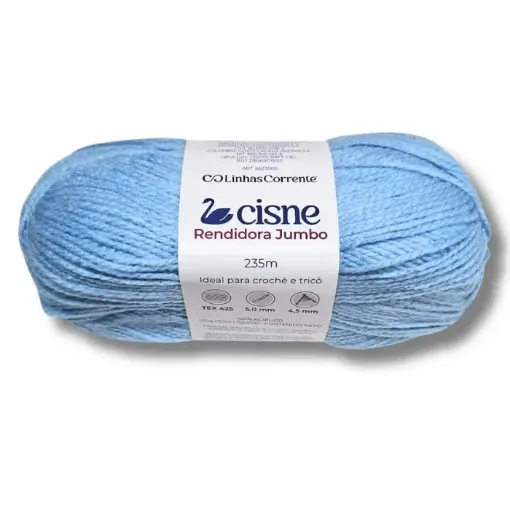 lana 100 acrilica cisne rendidora jumbo tex425 para tejer x100grs color 16015 celeste pastel 0