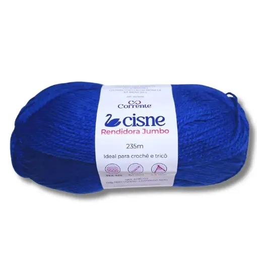 lana 100 acrilica cisne rendidora jumbo tex425 para tejer x100grs color 13949 azul 0