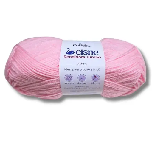 lana 100 acrilica cisne rendidora jumbo tex425 para tejer x100grs color 14012 rosa pastel 0
