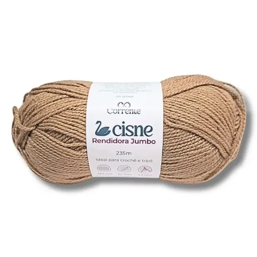 lana 100 acrilica cisne rendidora jumbo tex425 para tejer x100grs color 08051 marron claro 0