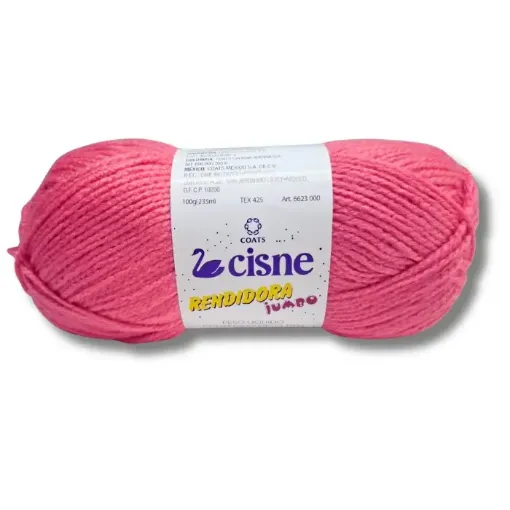 lana 100 acrilica cisne rendidora jumbo tex425 para tejer x100grs color 04020 rosado 0