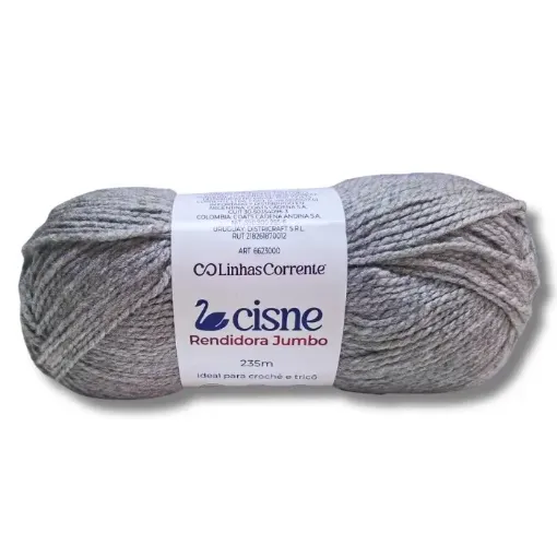 lana 100 acrilica cisne rendidora jumbo tex425 para tejer x100grs color 09929 gris claro 0