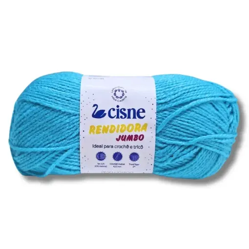 lana 100 acrilica cisne rendidora jumbo tex425 para tejer x100grs color 06010 aguamarina 0