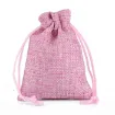 bolsa rustica medida 14x10cms cordon por 5 unidades color rosado claro 0