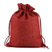 bolsa rustica medida 14x10cms cordon por 5 unidades color rojo oscuro 0