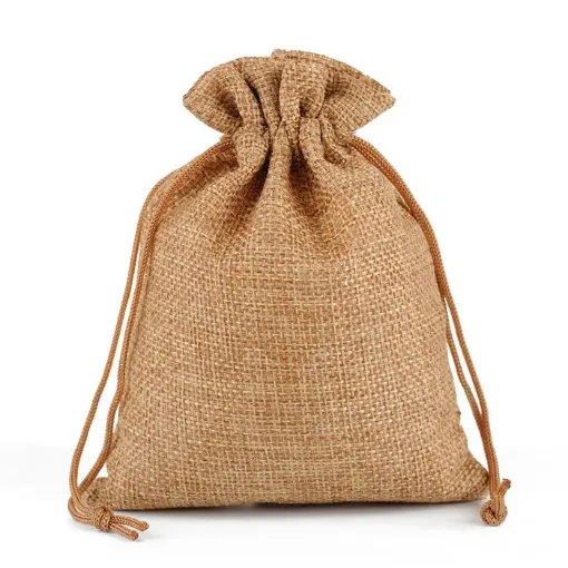 bolsa rustica medida 14x10cms cordon por 5 unidades color peru 0