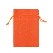 bolsa rustica medida 14x10cms cordon por 5 unidades color naranja 0
