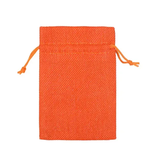 bolsa rustica medida 14x10cms cordon por 5 unidades color naranja 0
