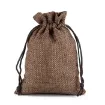 bolsa rustica medida 14x10cms cordon por 5 unidades color marron oscuro 0