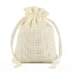 bolsa rustica medida 14x10cms cordon por 5 unidades color marfil 0