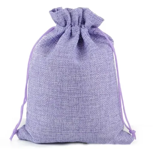 bolsa rustica medida 14x10cms cordon por 5 unidades color lila 0