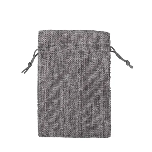 bolsa rustica medida 14x10cms cordon por 5 unidades color gris 0