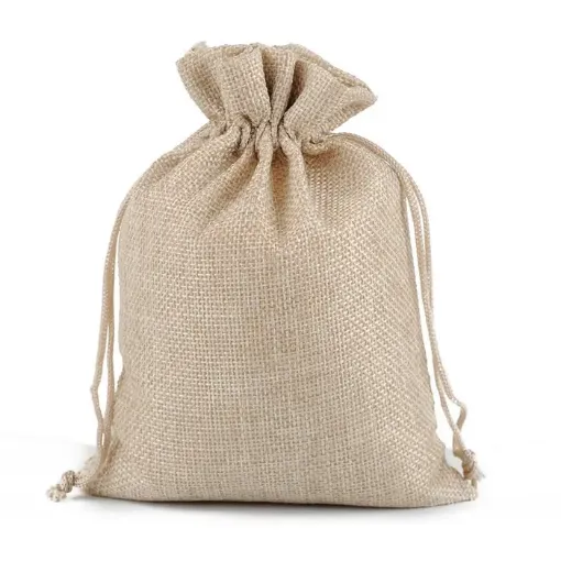 bolsa rustica medida 14x10cms cordon por 5 unidades color canela 0