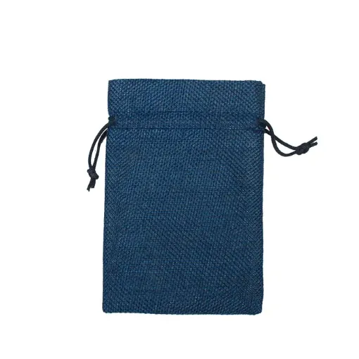 bolsa rustica medida 14x10cms cordon por 5 unidades color azul marino 0
