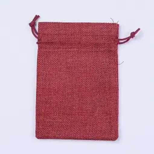 bolsa rustica arpillera yute 14x10cms por unidad color rojo oscuro 0