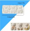 molde silicona para resina epoxi motivo ositos 40mms x3 modelos medida 114x45x5mms 1