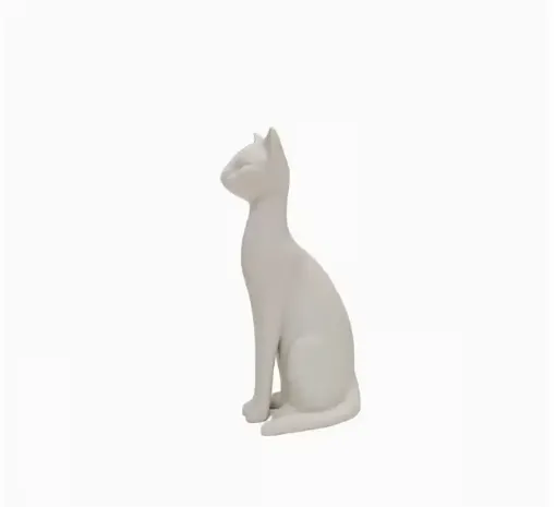 pieza impresion 3d abs modelo gato estilizado medida 30x44x100mms color blanco 0