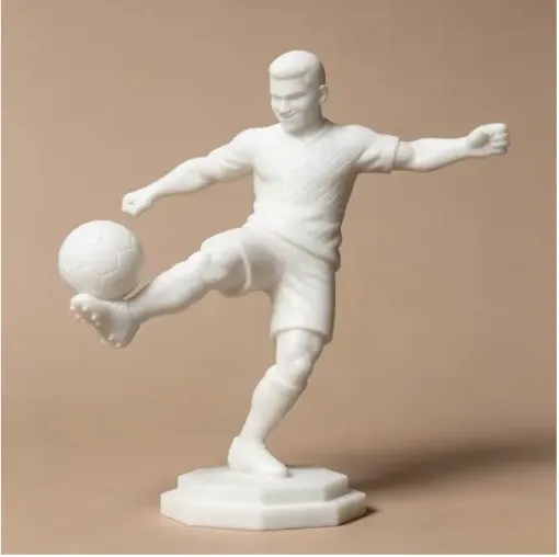pieza impresion 3d abs modelo jugador futbol 10cms color blanco 0