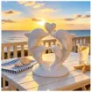 pieza impresion 3d abs modelo delfines corazon beso medida 85x50x90mms color blanco 2