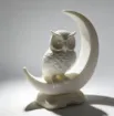 pieza impresion 3d abs modelo buho luna medida 92x40x100mms color blanco 0