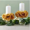 flor artificial rosa 80mms color oro metalizado x5 unidades 2