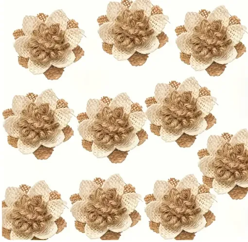 flor artificial rustica hecha mano vintage 60mms x4 unidades 0