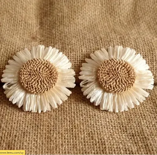 flor artificial margarita rustica hecha mano 80mms x2 unidades 0