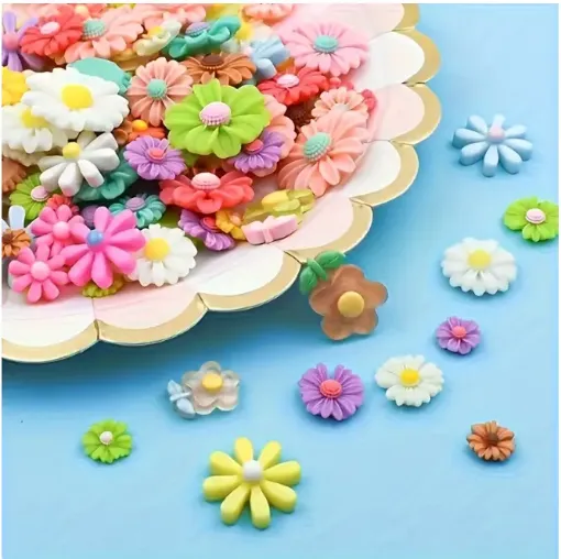 apliques resina flores colores 14 21mms x20 unidades 0