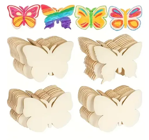 apliques calados madera forma mariposas medida 100x70mms aprox 4 modelos x10 unidades 0