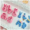 cortantes plastico mini para fondant masas modelo conejo pato x7 15 30mms 2