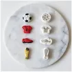 cortantes plastico mini para fondant masas modelo futbol x4 modelos 20 35mms 0