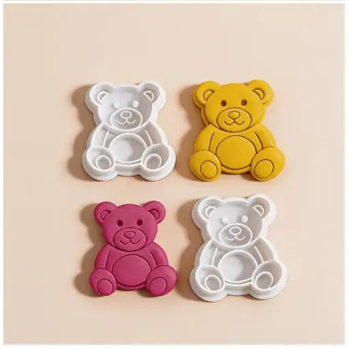 cortantes plastico mini para fondant masas modelo ositos x2 medidas 33mm 39mms 0
