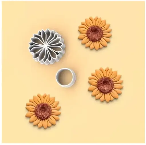 cortantes plastico mini para fondant masas modelo girasol centro medida 35mms 0