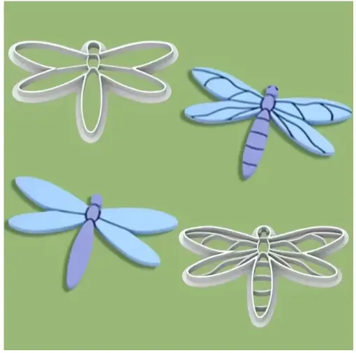 cortantes plastico mini para fondant masas modelo libelula x2 medida 33mms 0