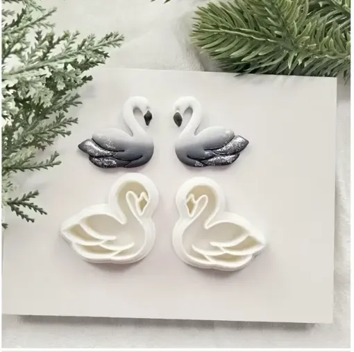 cortantes plastico mini para fondant masas modelo cisne x2 medida 30mms 0