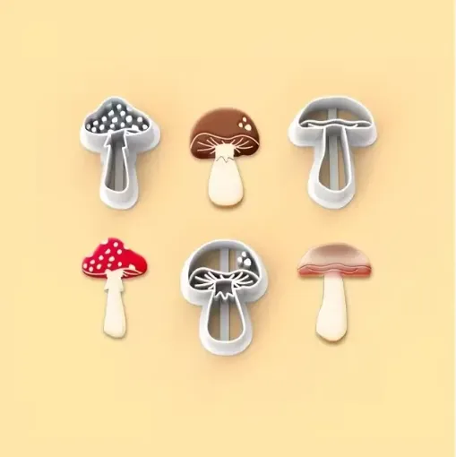 cortantes plastico mini para fondant masas modelo hongos x3 medida 33mms 0