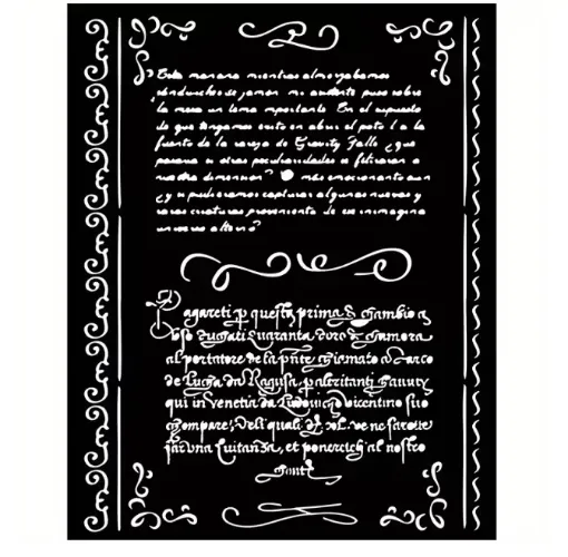 stencil plantilla reutilizable 25x20cms modelo escritura vintage 0