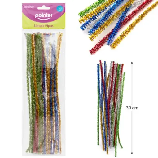 limpia pipas chenil colores metalizados 30cms pointer set 30 unidades surtidas 0