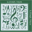 stencil plantilla reutilizable 14x14cms modelo notas musicales 4 motivos diferentes precio unitario 1