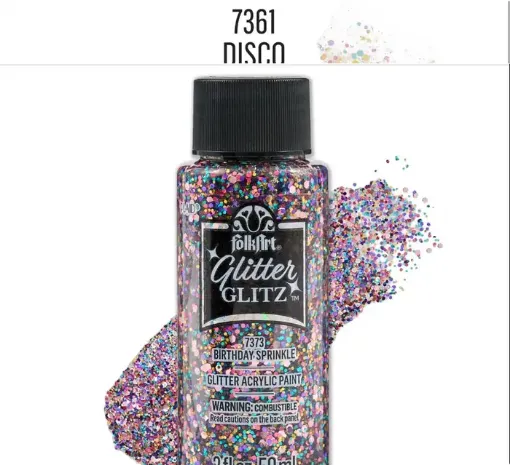 pintura acrilica purpurina brillo holografico glitter glitz folk art 2oz 59ml color 7373 sprinkle 0