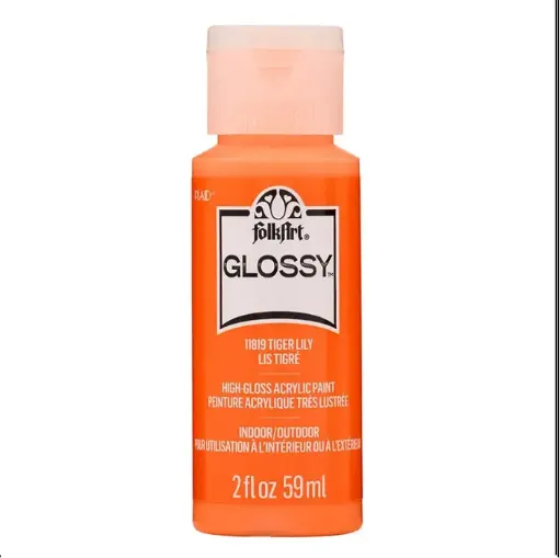 pintura acrilica brillante acrylic paint glossy folk art 2oz 59ml color tiger lily naranja tigre 0