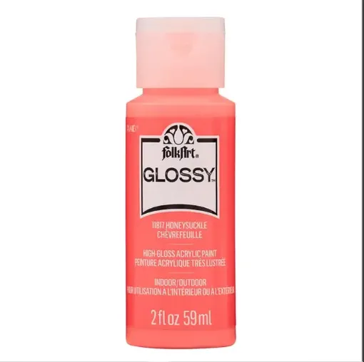 pintura acrilica brillante acrylic paint glossy folk art 2oz 59ml color honey suckle madreselva 0