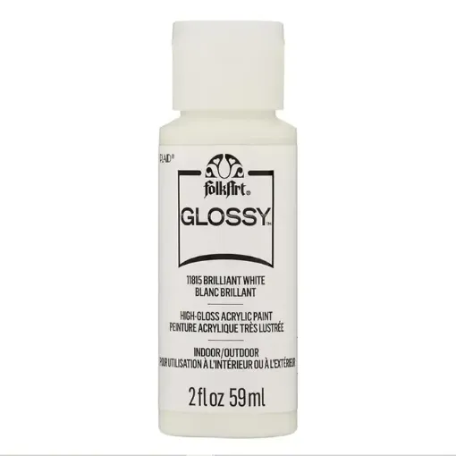 pintura acrilica brillante acrylic paint glossy folk art 2oz 59ml color brilliant white blanco brillant 0