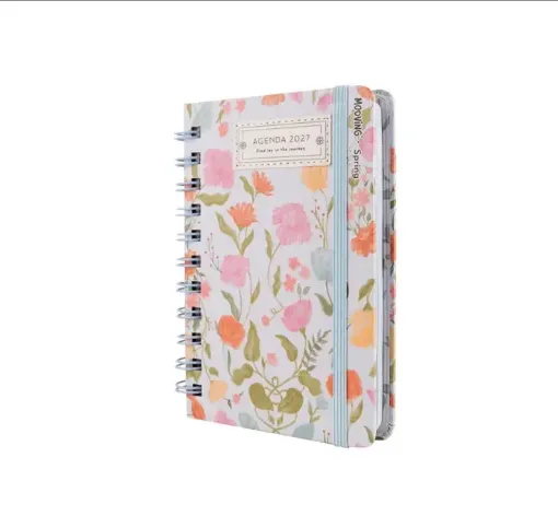 agenda 2027 mooving 15x10cms 224 paginas modelo spring dos dias por pagina espiral 0